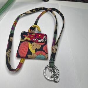 Vera Bradley lanyard and mirror matching dark fall pattern set